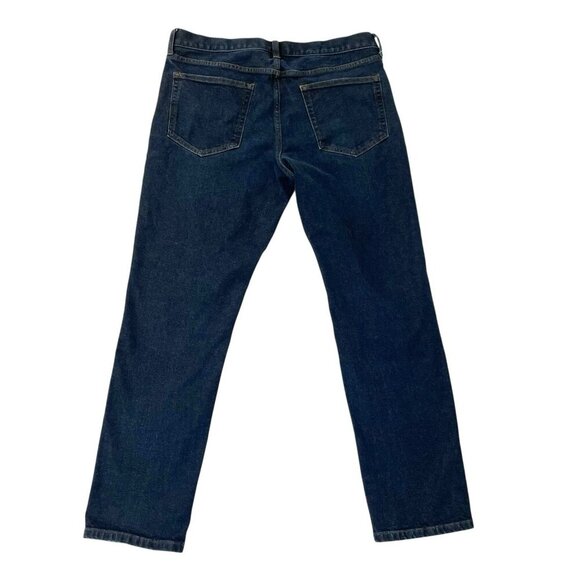 Everlane Uniform Slim 4 Way Stretch Jeans Dark Wash Organic Cotton size 34x30 - Picture 4 of 7